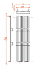 Reina Grande Vertical Designer Radiator - 1800x500mm - White RND-GDE1850W