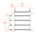 Reina Glora Designer Heated Towel Rail - 875mm x 500mm - Chrome