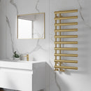 Reina Grace Vertical Designer Heated Towel Rail - 1140mm x 500mm Wide - Brushed Brass