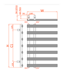 Reina Grace Vertical Designer Heated Towel Rail - 1140mm x 500mm Wide - Chrome