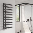 Reina Grace Vertical Designer Heated Towel Rail - 1140mm x 500mm Wide - Brushed Gun Metal