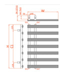 Reina Grace Vertical Designer Heated Towel Rail - 1140x500mm - Brushed Gun Metal RND-GRC114G