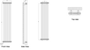 Reina Hedingham Vertical Column Radiator - 1800mm x 375mm - White