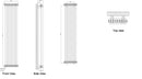 Reina Hedingham Vertical Column Radiator - 1800x465mm - Black RND-HDM18046B