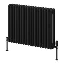 Reina Hedingham Horizontal Column Radiator - 600x820mm - Black RND-HDM6082B