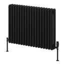 Reina Hedingham Horizontal Column Radiator - 600mm x 820mm - Black