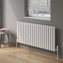 Reina Neva Single Horizontal Designer Radiator - 550mm x 1180mm - White