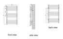 Reina Kale Vertical Heated Towel Rail - 816mm x 500mm - Black