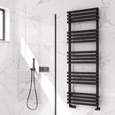 Reina Kale Vertical Heated Towel Rail - 1436mm x 500mm - Black