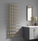 Reina Matera Vertical Designer Heated Towel Rail - 1412mm x 500mm - Brushed Brass