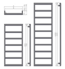 Reina Nardo Vertical Designer Heated Towel Rail - 1200mm x 550mm Wide - Chrome