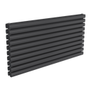 Reina Nevah Double Horizontal Designer Radiator - 590mm x 1200mm - Anthracite