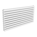 Reina Nevah Double Horizontal Designer Radiator - 590mm x 1200mm - White