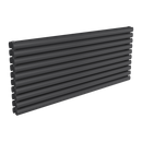 Reina Nevah Double Horizontal Designer Radiator - 590mm x 1400mm - Anthracite