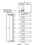 Reina Panaro Designer Heated Towel Rail - 1100mm x 500mm - Brushed Brass