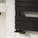 Reina Pettino Flat Panel Heated Towel Rail - 823mm x 550mm - Black
