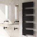 Reina Pettino Flat Panel Heated Towel Rail - 1424mm x 550mm - Black