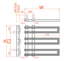 Reina Pietra Designer Heated Towel Rail - 1100x530mm - Chrome RND-PTR1105C