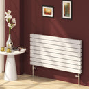 Reina Rione Double Horizontal Designer Radiator - 550mm x 1000mm - White
