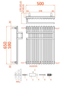 Reina Sori Vertical Designer Radiator - 650x500mm - Anthracite RND-SRI6505A
