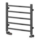 Reina Serena Square Tube Heated Towel Rail - 500mm x 500mm - Brushed Gun Metal