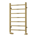 Reina Serena Square Tube Heated Towel Rail - 800mm x 500mm - Brushed Brass