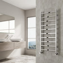 Reina Serena Vertical Designer Heated Towel Rail - 1200mm x 500mm - Chrome
