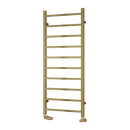 Reina Serena Square Tube Heated Towel Rail - 1200mm x 500mm - Brushed Brass