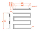 Reina Serpe Designer Heated Towel Rail - 270x500mm - Anthracite RND-SRP0275A