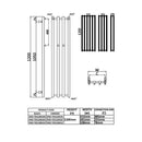 Reina Todi Designer Heated Towel Rail - 1200x415mm - Chrome RND-TDI120041