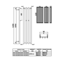 Reina Todi Designer Heated Towel Rail - 1200mm x 415mm - Chrome