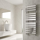 Reina Trento Vertical Designer Heated Towel Rail - 1300mm x 500mm - Chrome