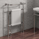Reina Victoria Traditional Towel Radiator - 960mm x 675mm - White/Chrome