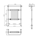 Reina Victoria Traditional Towel Radiator - 960mm x 675mm - White/Chrome