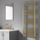 Reina Ottone Heated Towel Rail - 1200x500mm - Brushed Brass RND-OTO120050B