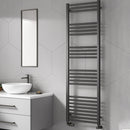 Reina Ottone Heated Towel Rail - 1200mm x 500mm - Brushed Gun Metal