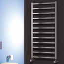 Reina Arden Vertical Designer Heated Towel Rail - 500mm x 500mm - Brushed Stainless Steel
