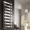 Reina Capelli Vertical Designer Heated Towel Rail - 1235mm x 500mm - Polished Stainless Steel