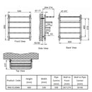 Reina Elvo Designer Heated Towel Rail - 660mm x 530mm - Polished Stainless Steel