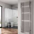 Reina EOS Curved Vertical Designer Heated Towel Rail - 1500mm x 600mm - Polished Stainless Steel