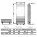 Reina Helin Vertical Designer Heated Towel Rail - 826x500mm - Polished Stainless Steel RNS-HLN5082P