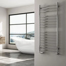 Reina Luna Flat Vertical Designer Heated Towel Rail - 1200mm x 350mm - Polished Stainless Steel