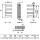 Reina Lovere Vertical Designer Heated Towel Rail - 960mm x 500mm - Polished Stainless Steel