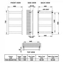 Reina Mina Designer Heated Towel Rail - 750mm x 480mm - Brushed Stainless Steel