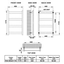 Reina Mina Designer Heated Towel Rail - 1170mm x 480mm - Brushed Stainless Steel