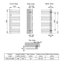 Reina Ricadi Vertical Designer Heated Towel Rail - 840mm x 500mm - Polished Stainless Steel