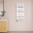 Reina Ricadi Vertical Designer Heated Towel Rail - 1140mm x 500mm - Polished Stainless Steel