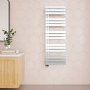 Reina Ricadi Vertical Designer Heated Towel Rail - 1440mm x 500mm - Polished Stainless Steel