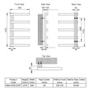 Reina Piazza Designer Heated Towel Rail - 1270x500mm - Polished Stainless Steel RNSPZA1275P