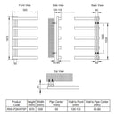 Reina Piazza Designer Heated Towel Rail - 1670x500mm - Polished Stainless Steel RNSPZA1675P